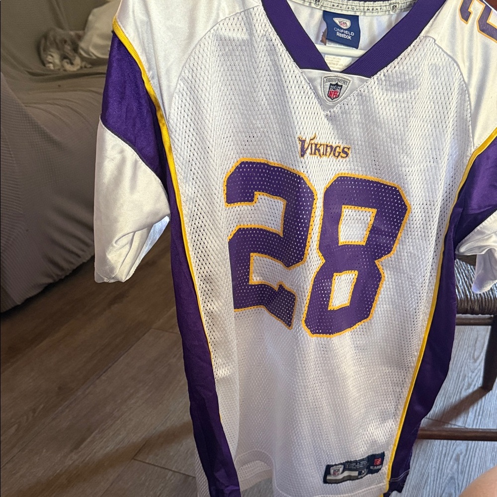 Reebok White and Purple NFL Jersey